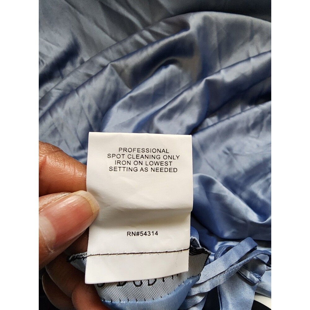 B. Darlin Floor Length Gown Womens 3 Blue Satin Cowlneck Lace-up Back Flattering - Picture 11 of 15